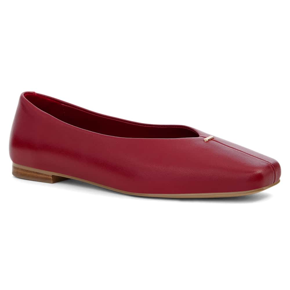 Piazza Ballet Flat in Red Leather