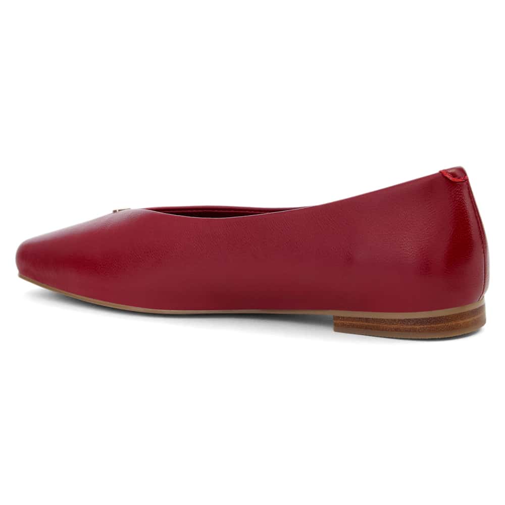 Piazza Ballet Flat in Red Leather