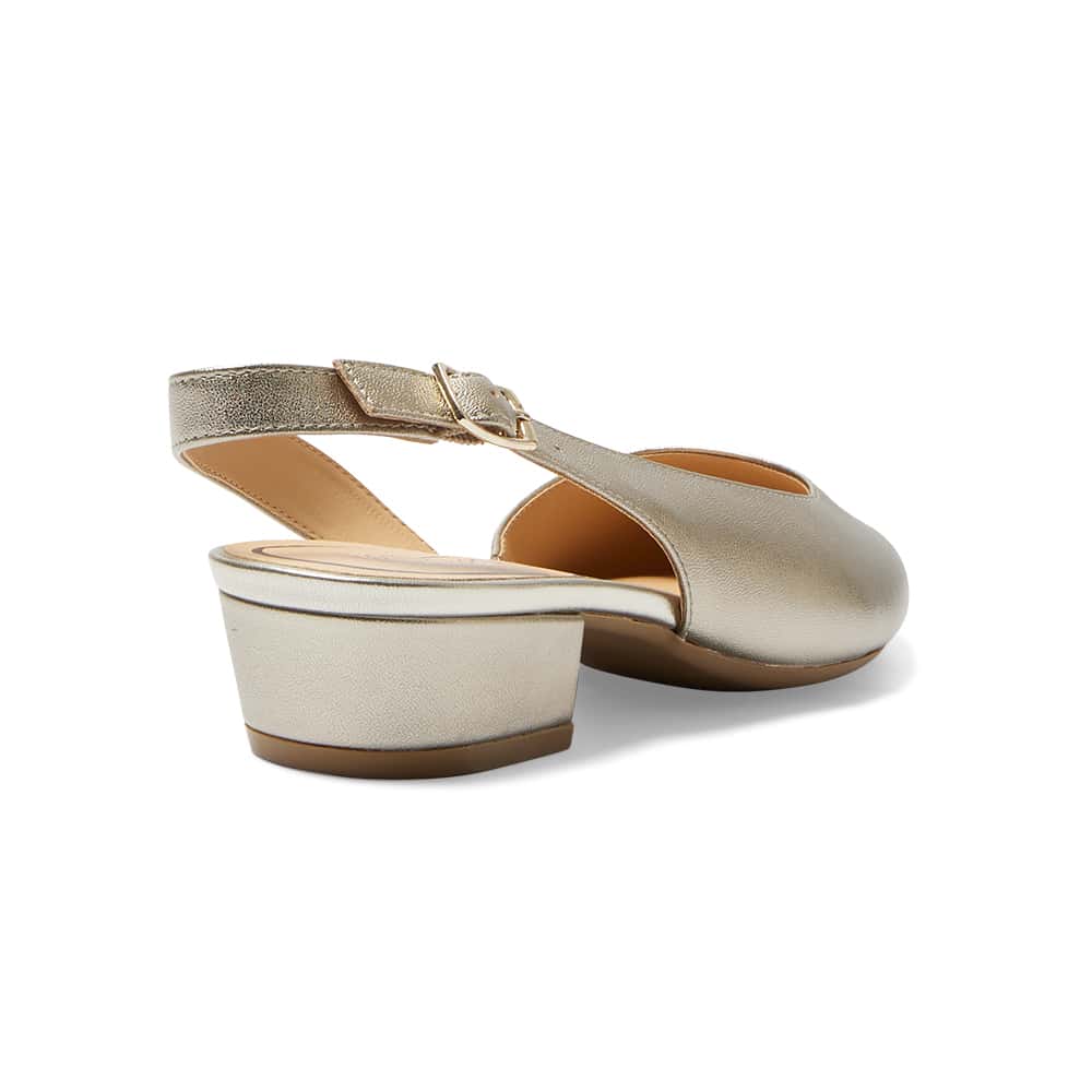 Ramsey Heel in Pewter Leather