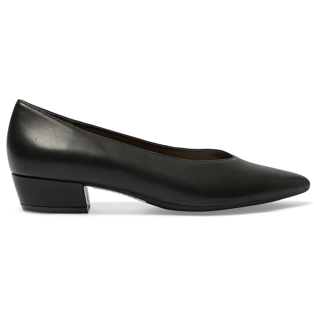 Reagan Heel in Black Leather
