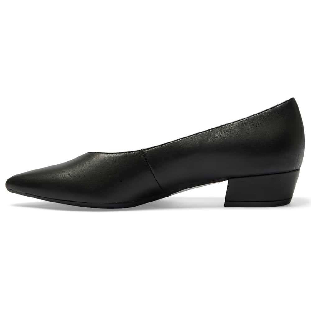 Reagan Heel in Black Leather