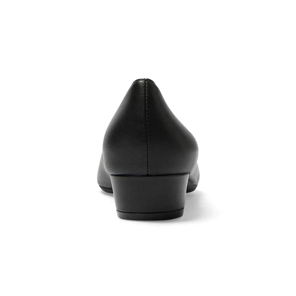Reagan Heel in Black Leather