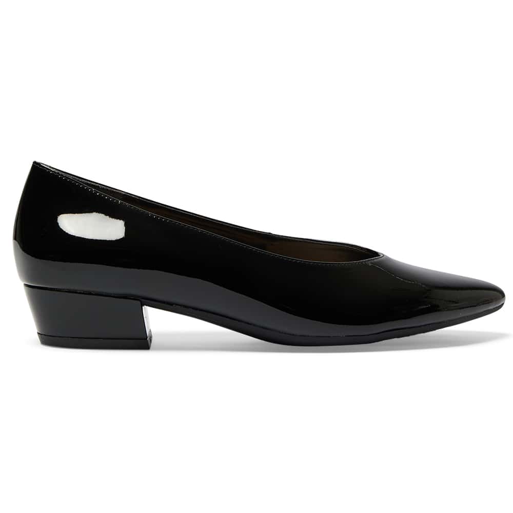 Reagan Heel in Black Patent