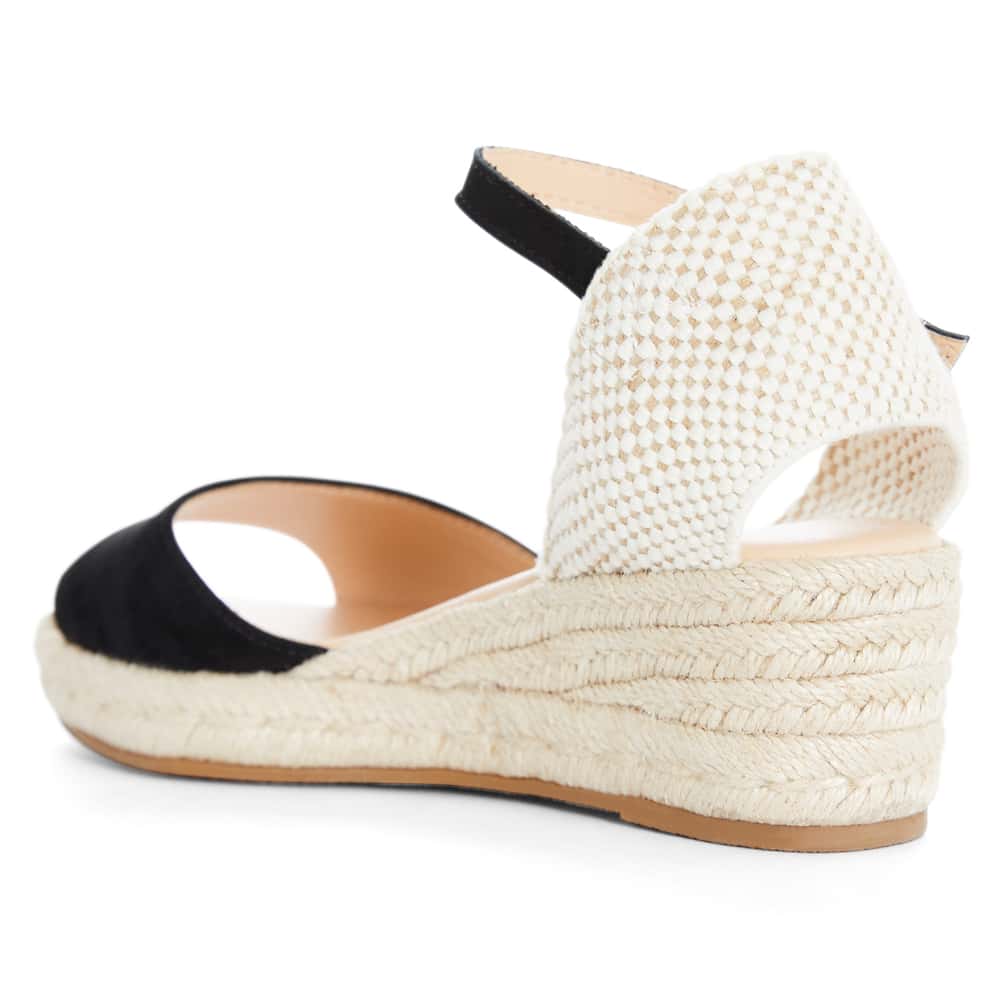 Regina Wedge in Black Suede