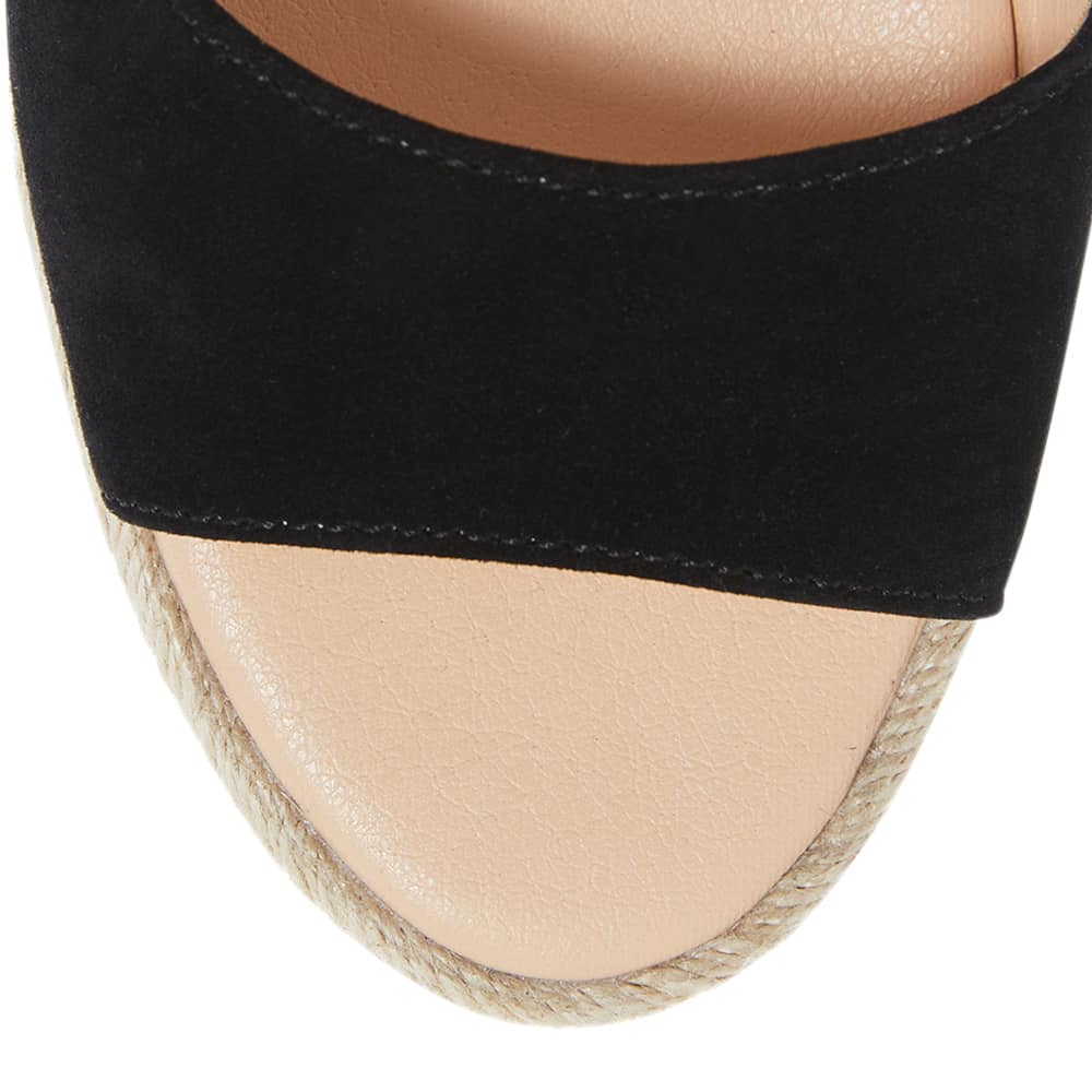 Regina Wedge in Black Suede
