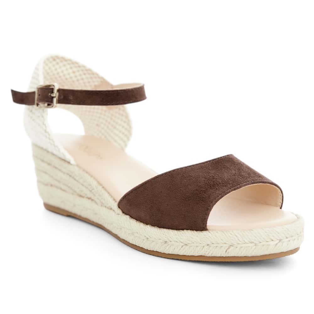 Regina Wedge in Chocolate  Suede