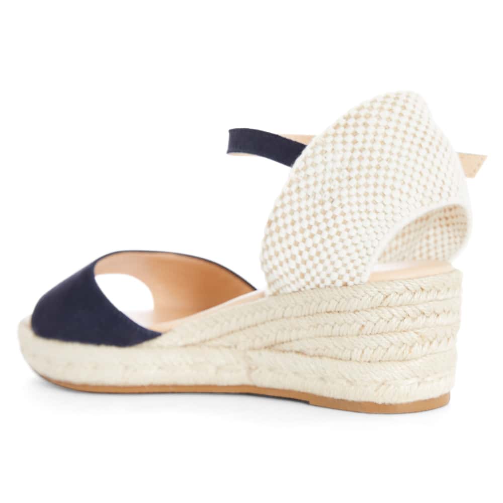 Regina Wedge in Navy Suede