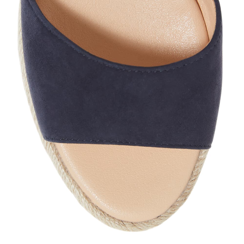 Regina Wedge in Navy Suede