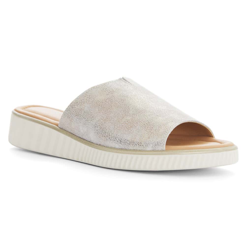 Safari Sandal in Silver Frost Leather