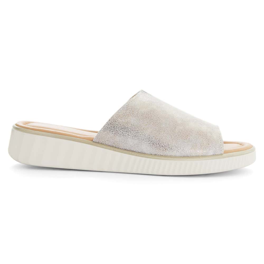 Safari Sandal in Silver Frost Leather