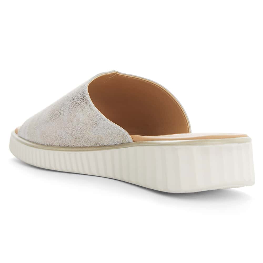 Safari Sandal in Silver Frost Leather