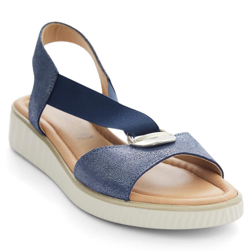 Sally Sandal in Navy Frost Multi Leather