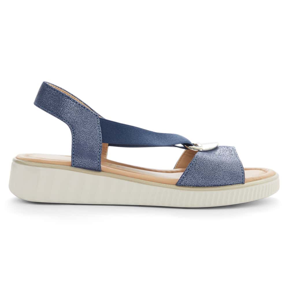 Sally Sandal in Navy Frost Multi Leather