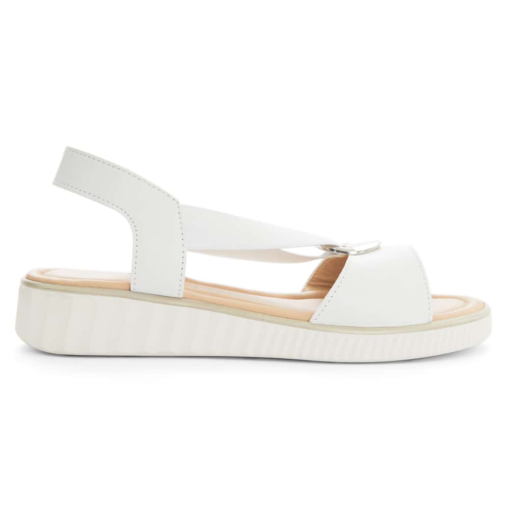 Sally Sandal in White Leather