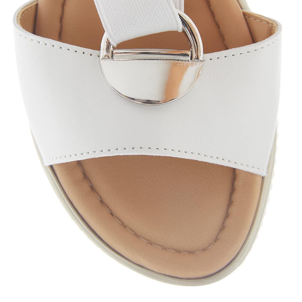 Sally Sandal in White Leather