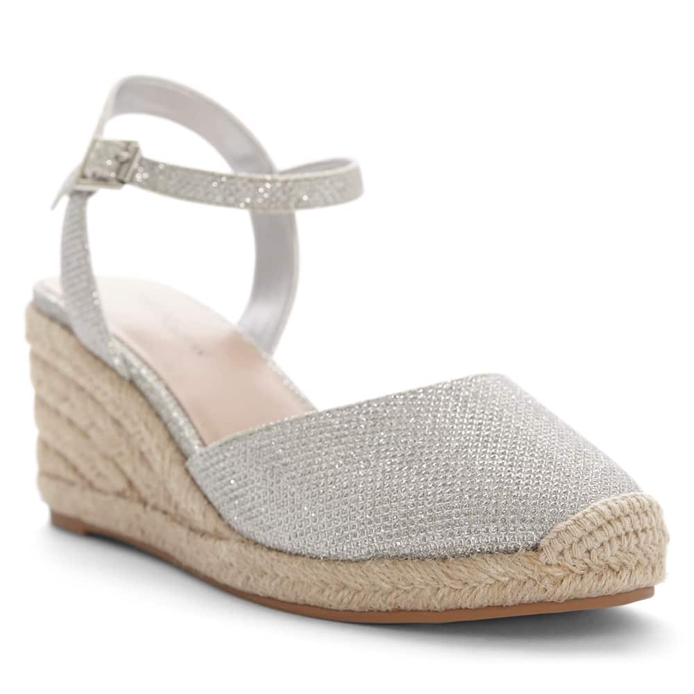 Santos Wedge in Silver Raffia