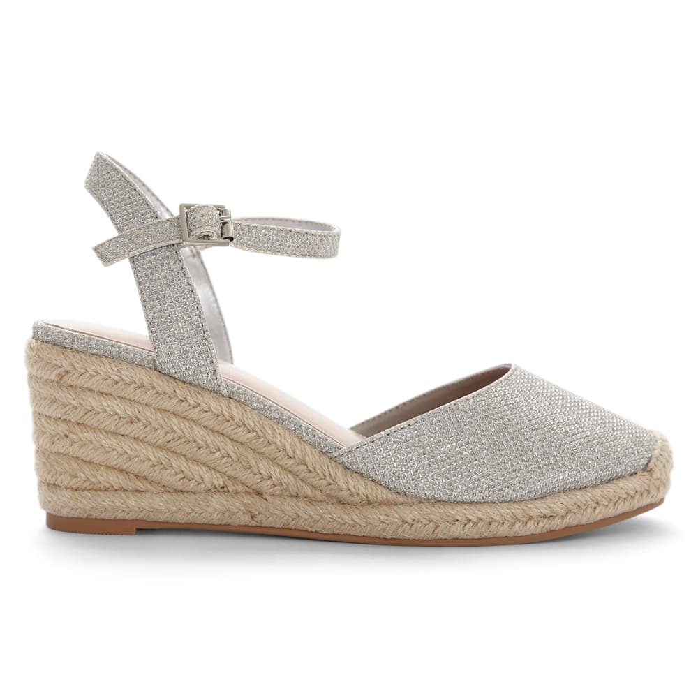 Santos Wedge in Silver Raffia