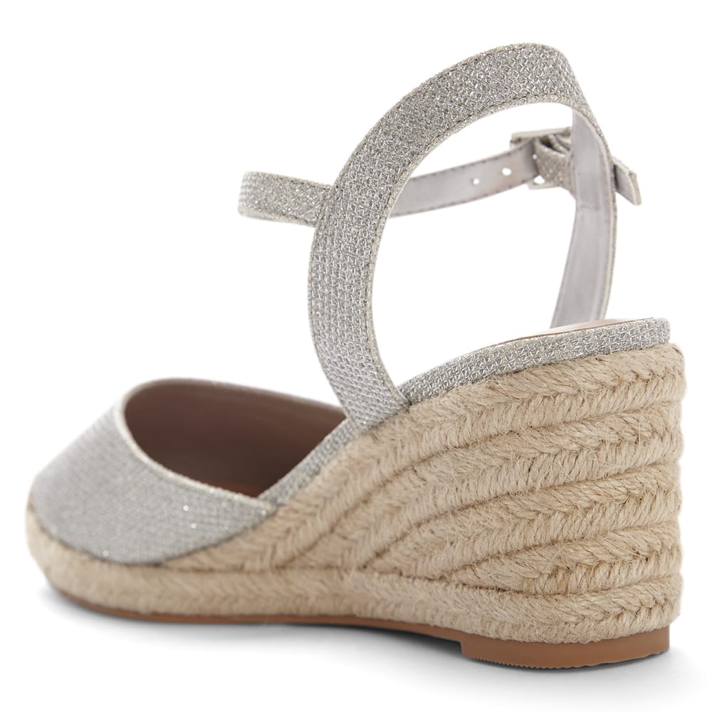 Santos Wedge in Silver Raffia