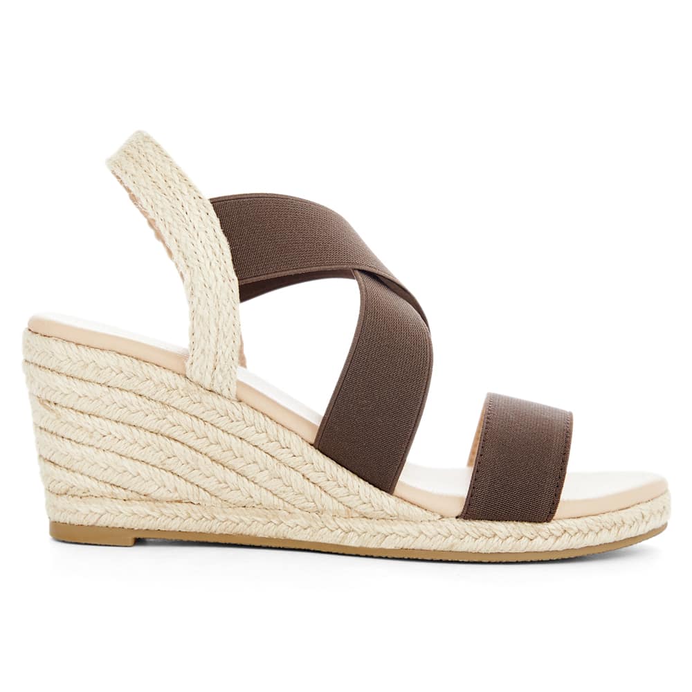Selina Wedge in Chocolate  Fabric