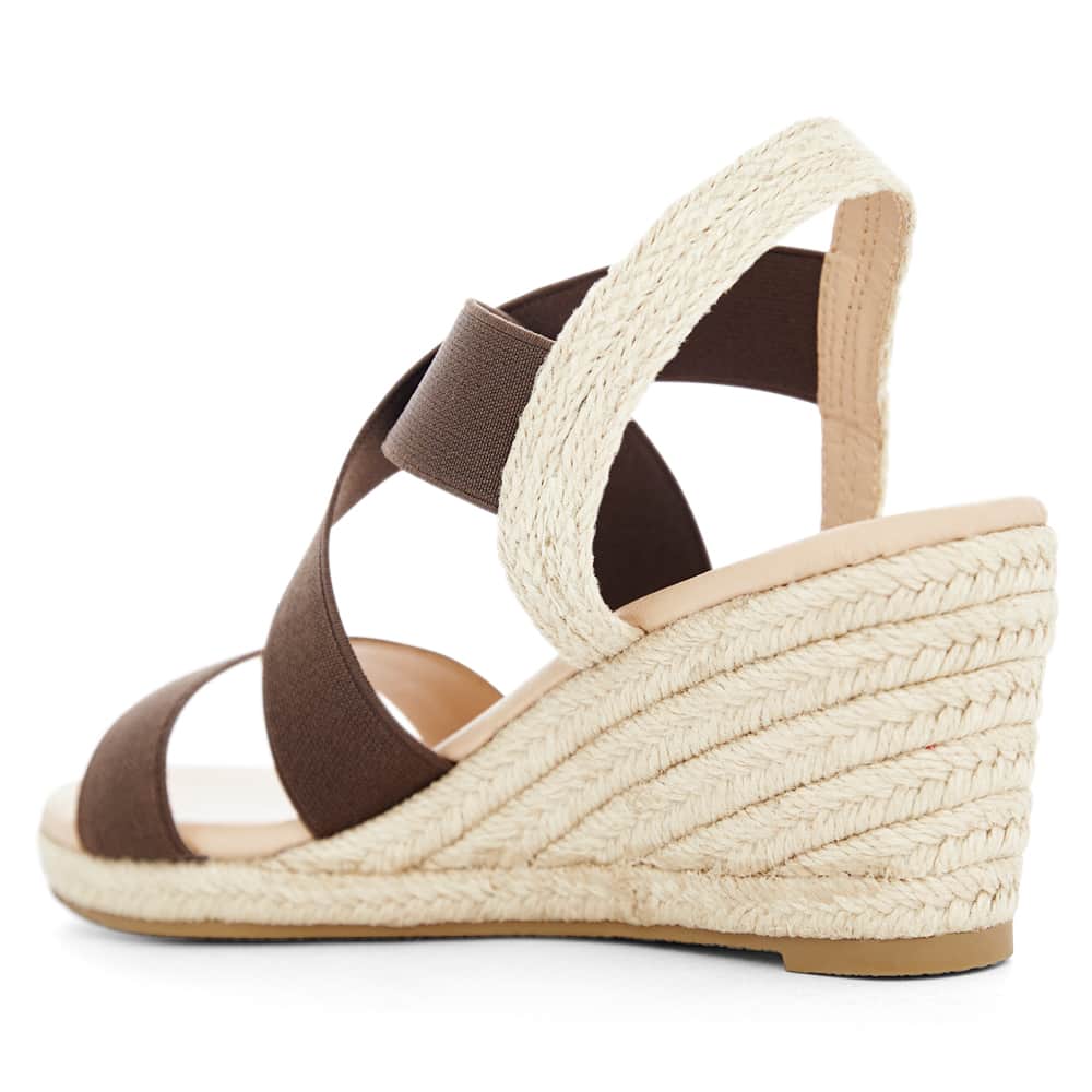 Selina Wedge in Chocolate  Fabric