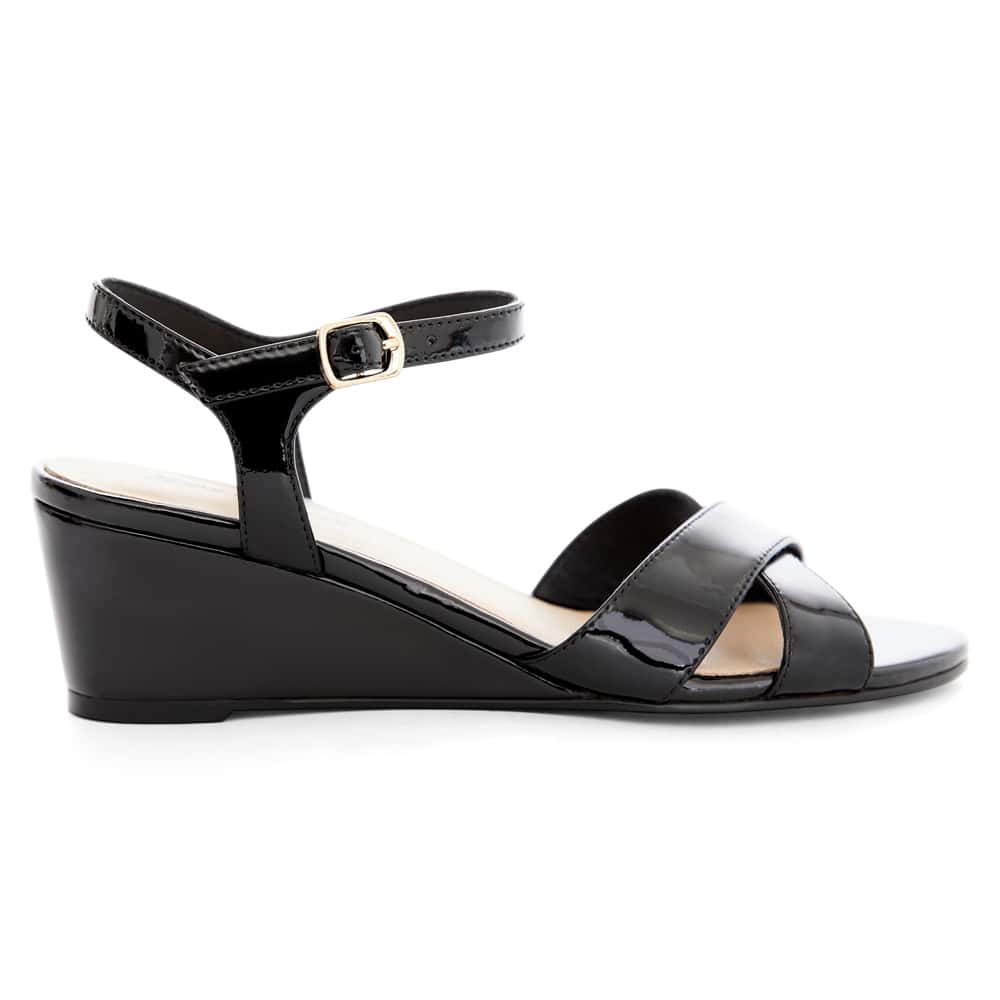 Shelly Heel in Black Patent
