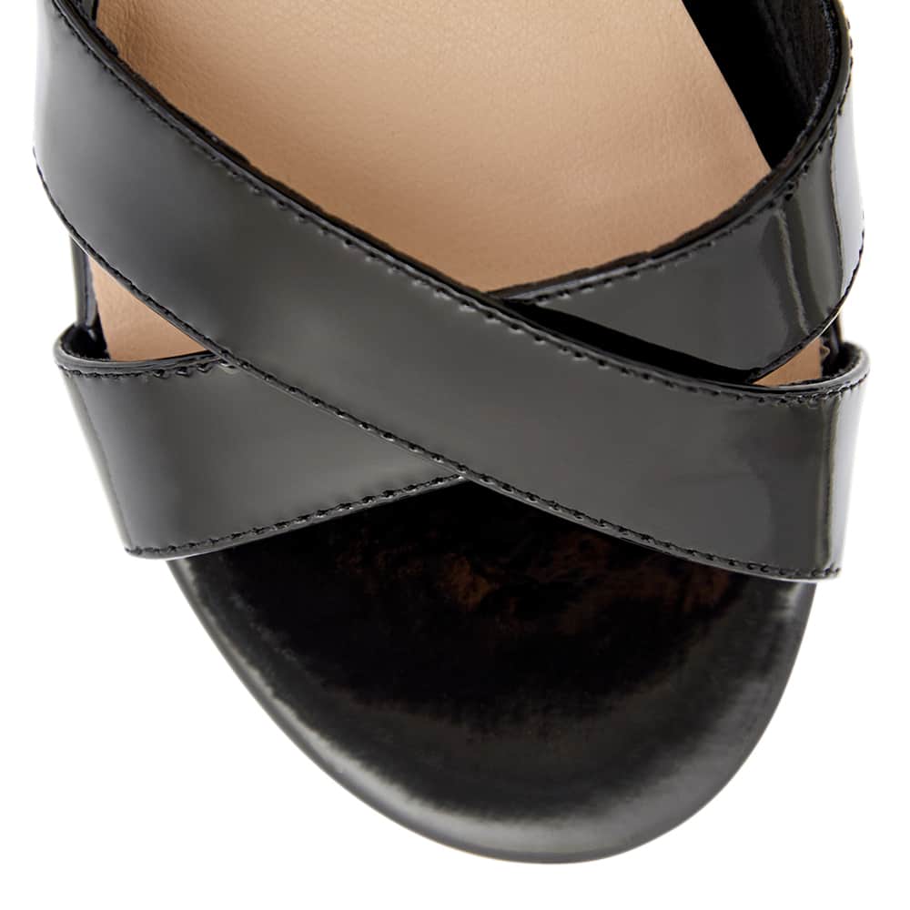 Shelly Heel in Black Patent