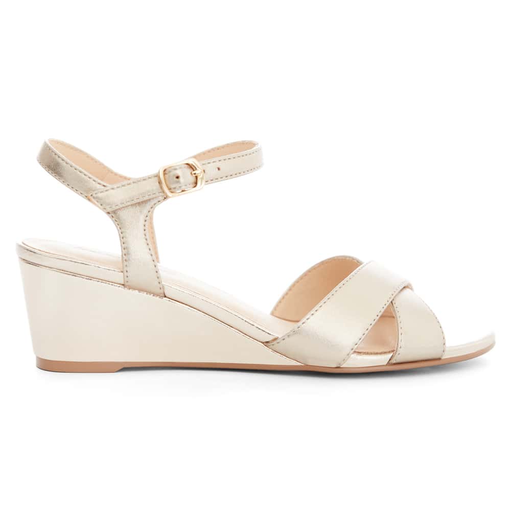 Shelly Heel in Soft Gold Leather