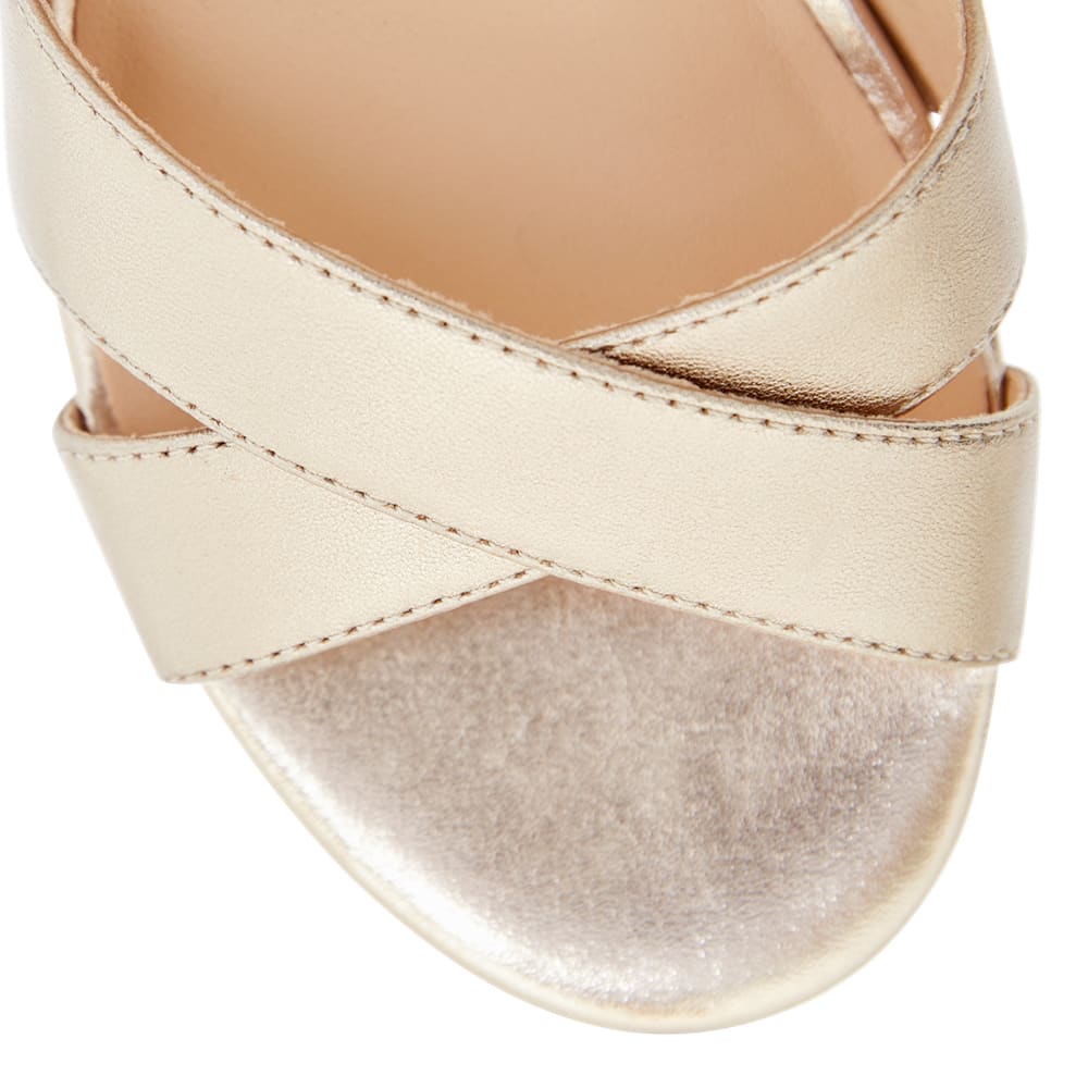 Shelly Heel in Soft Gold Leather