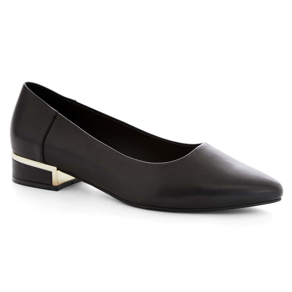 Sinatra Flat in Black Leather