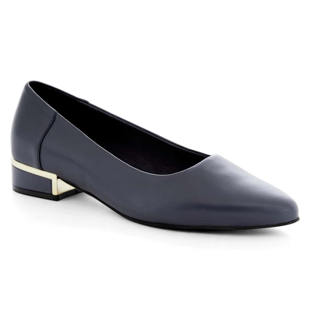 Sinatra Ballet Flat in Navy Leather