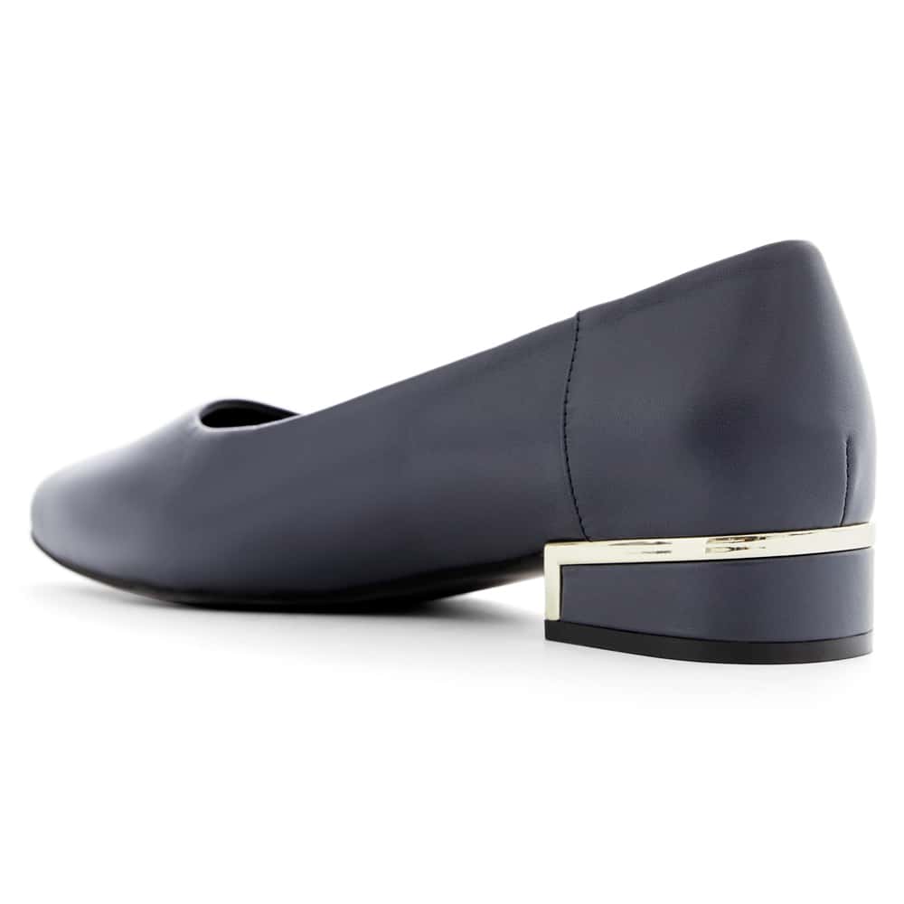 Sinatra Ballet Flat in Navy Leather