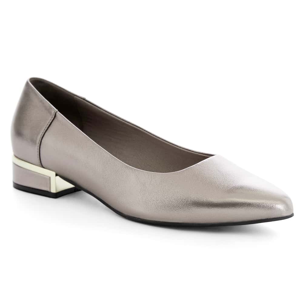 Sinatra Flat in Pewter Leather