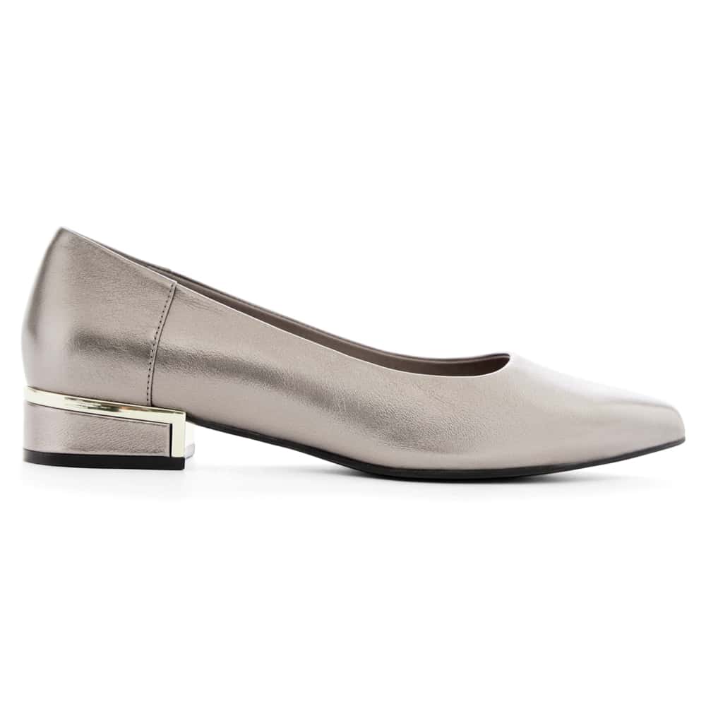Sinatra Flat in Pewter Leather