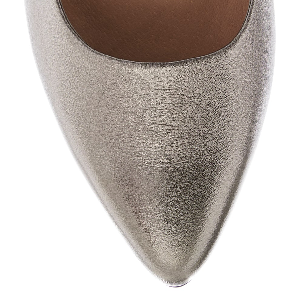 Sinatra Flat in Pewter Leather