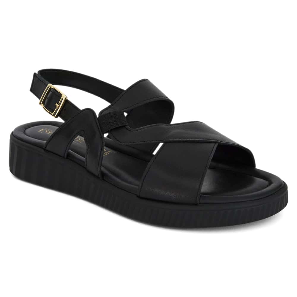Solo Wedge in Black On Black Leather