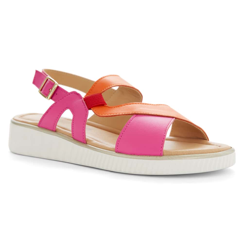 Solo Wedge in Pink Glove/orange Leather