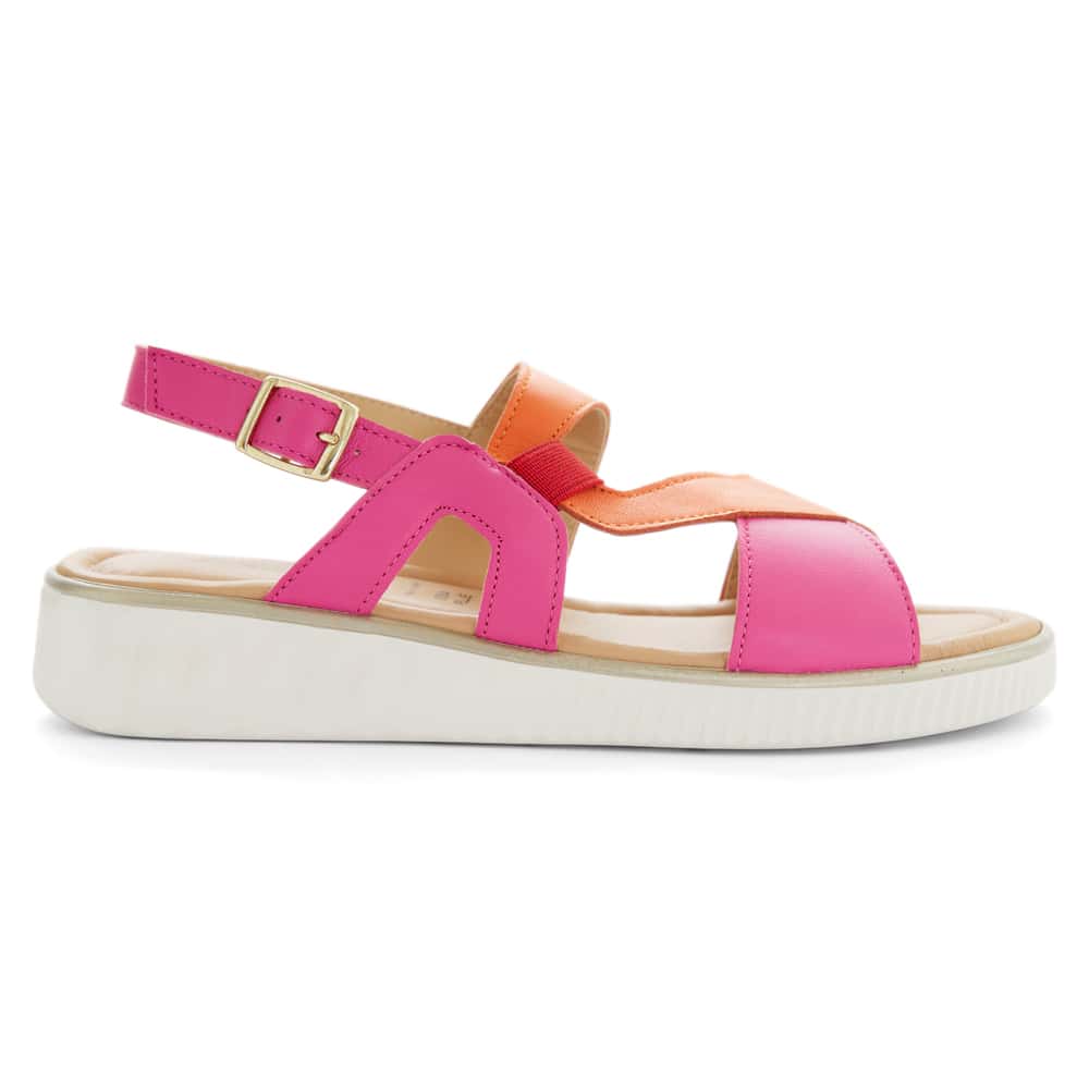Solo Wedge in Pink Glove/orange Leather