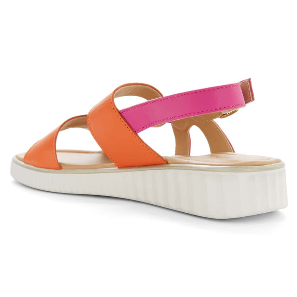 Solo Wedge in Pink Glove/orange Leather