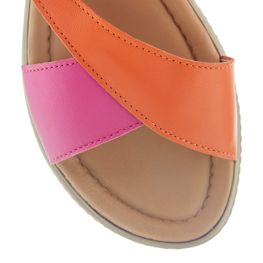 Solo Wedge in Pink Glove/orange Leather