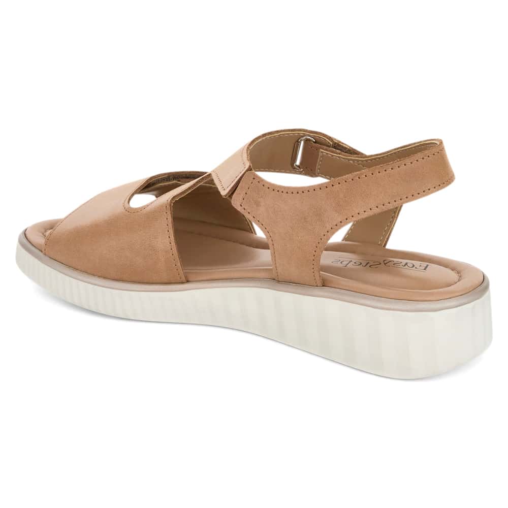 Soraya Wedge in Camel Leather
