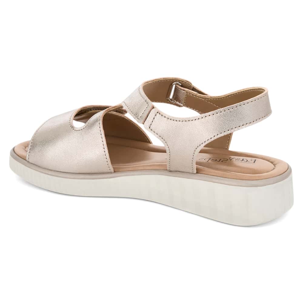 Soraya Wedge in Champagne Metallic Leather