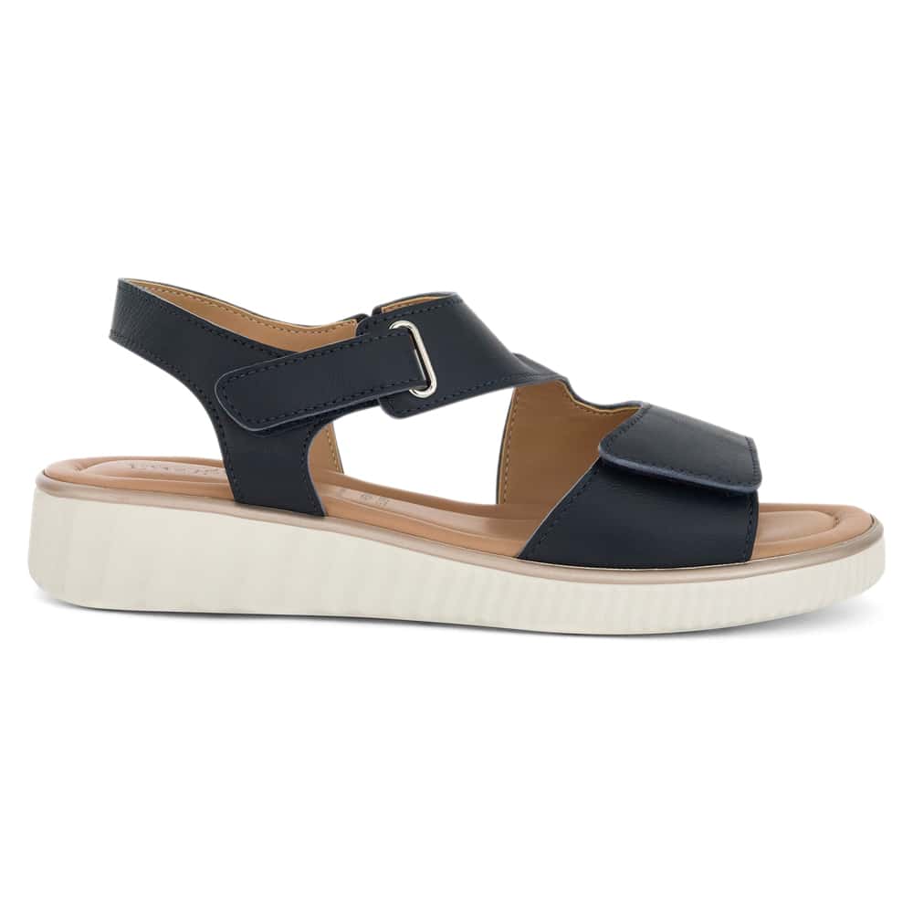 Soraya Wedge in Navy Leather