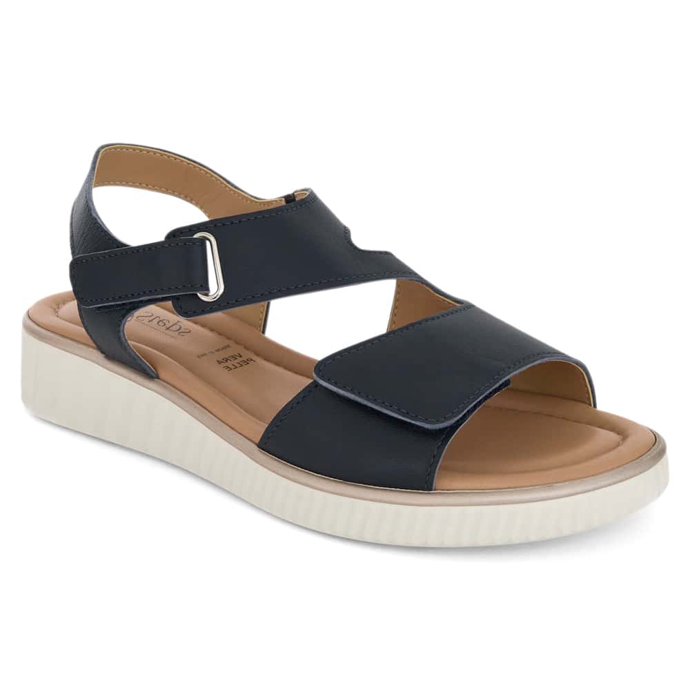 Soraya Wedge in Navy Leather