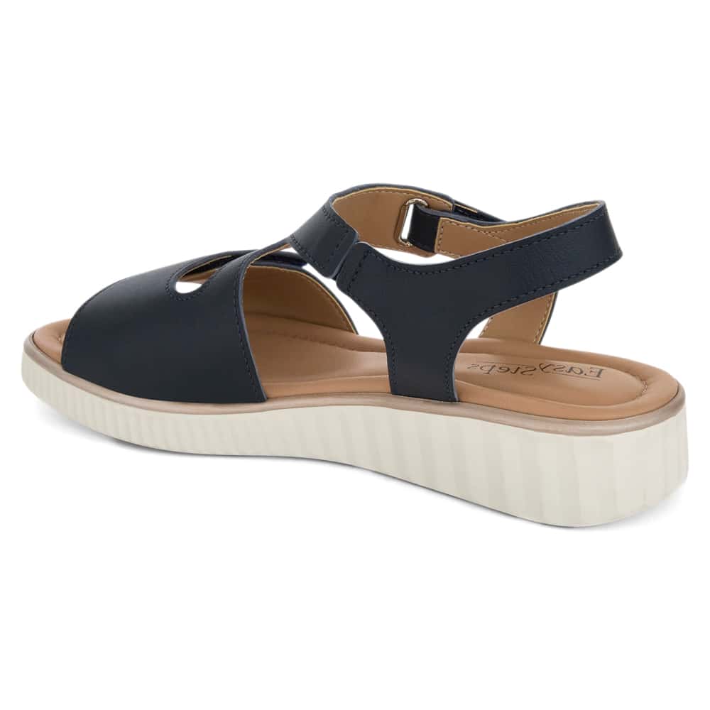 Soraya Wedge in Navy Leather