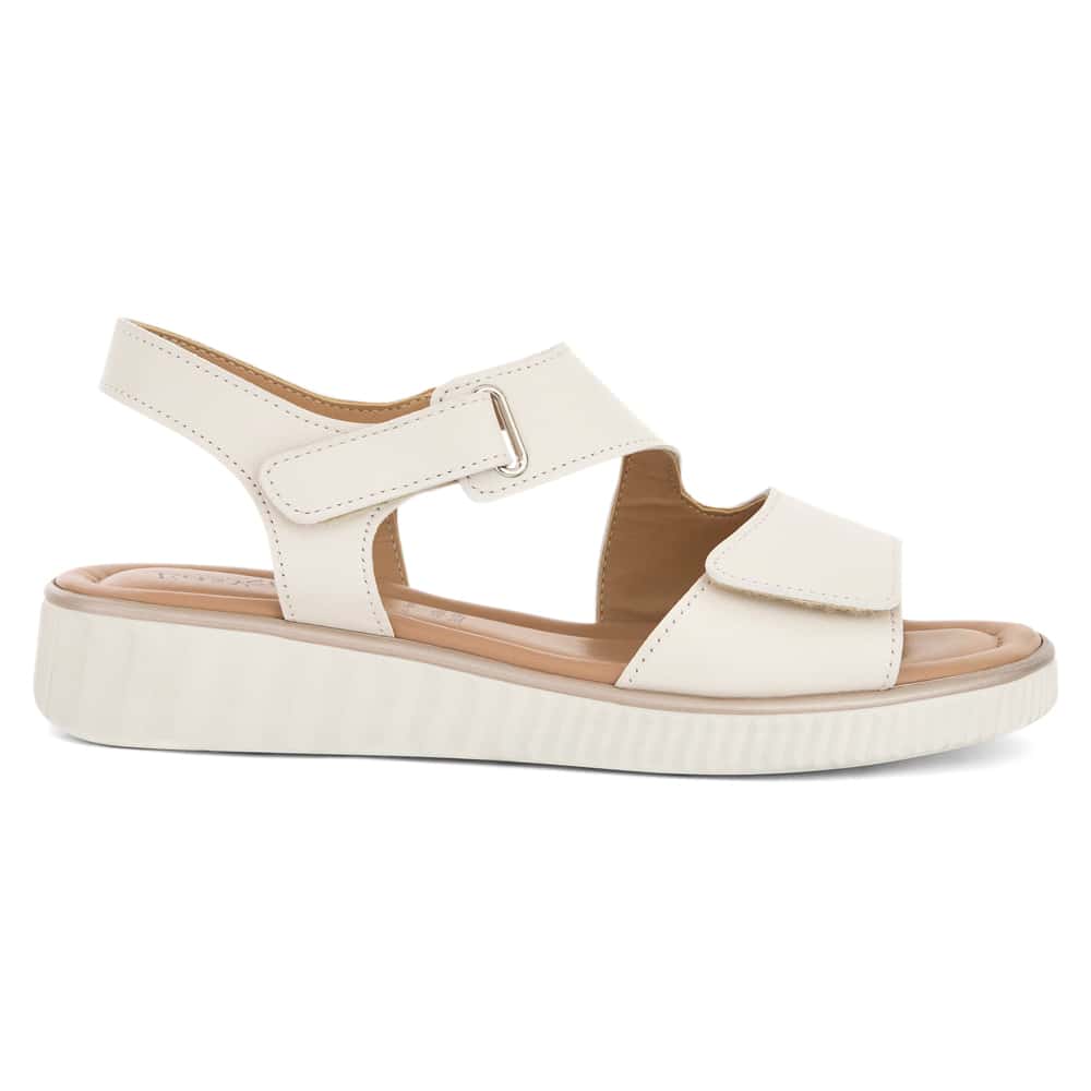 Soraya Wedge in Off White Glove Leather