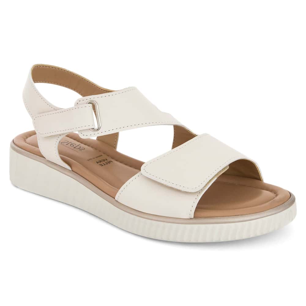 Soraya Wedge in Off White Glove Leather