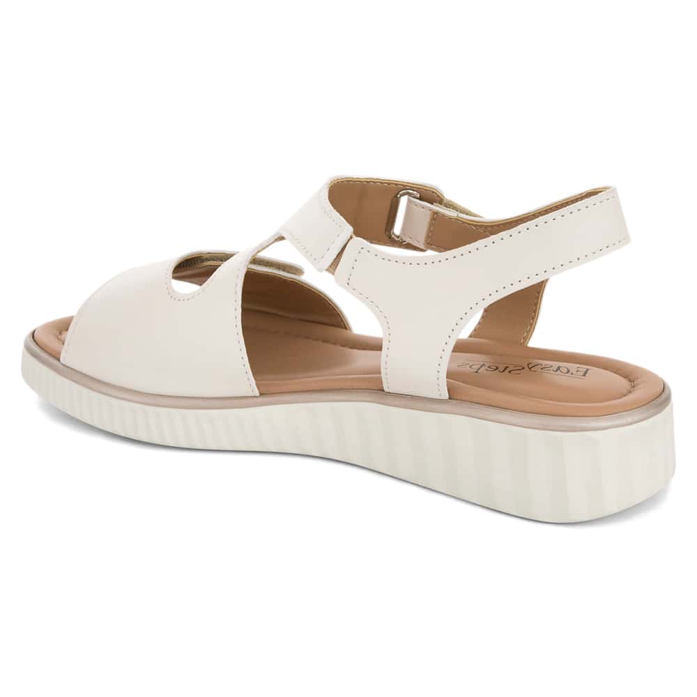 Soraya Wedge in Off White Glove Leather
