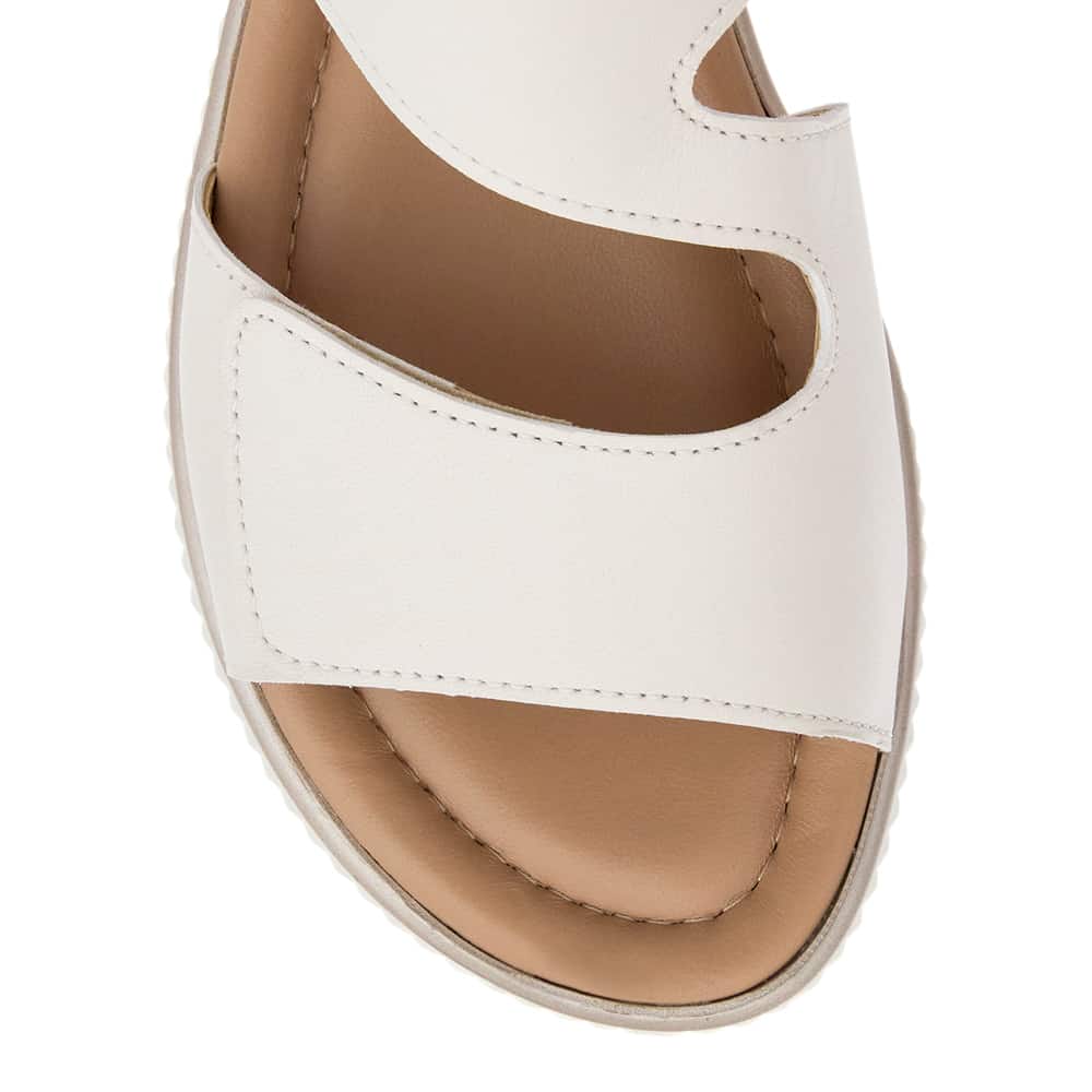 Soraya Wedge in Off White Glove Leather