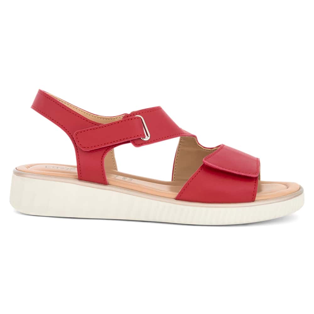 Soraya Wedge in Red Leather