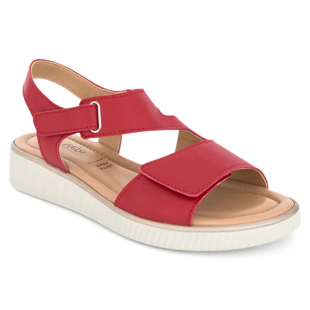 Soraya Wedge in Red Leather